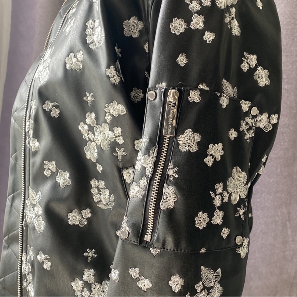 Michael Kors Black Floral Bomber Jacket - Picture 3 of 8